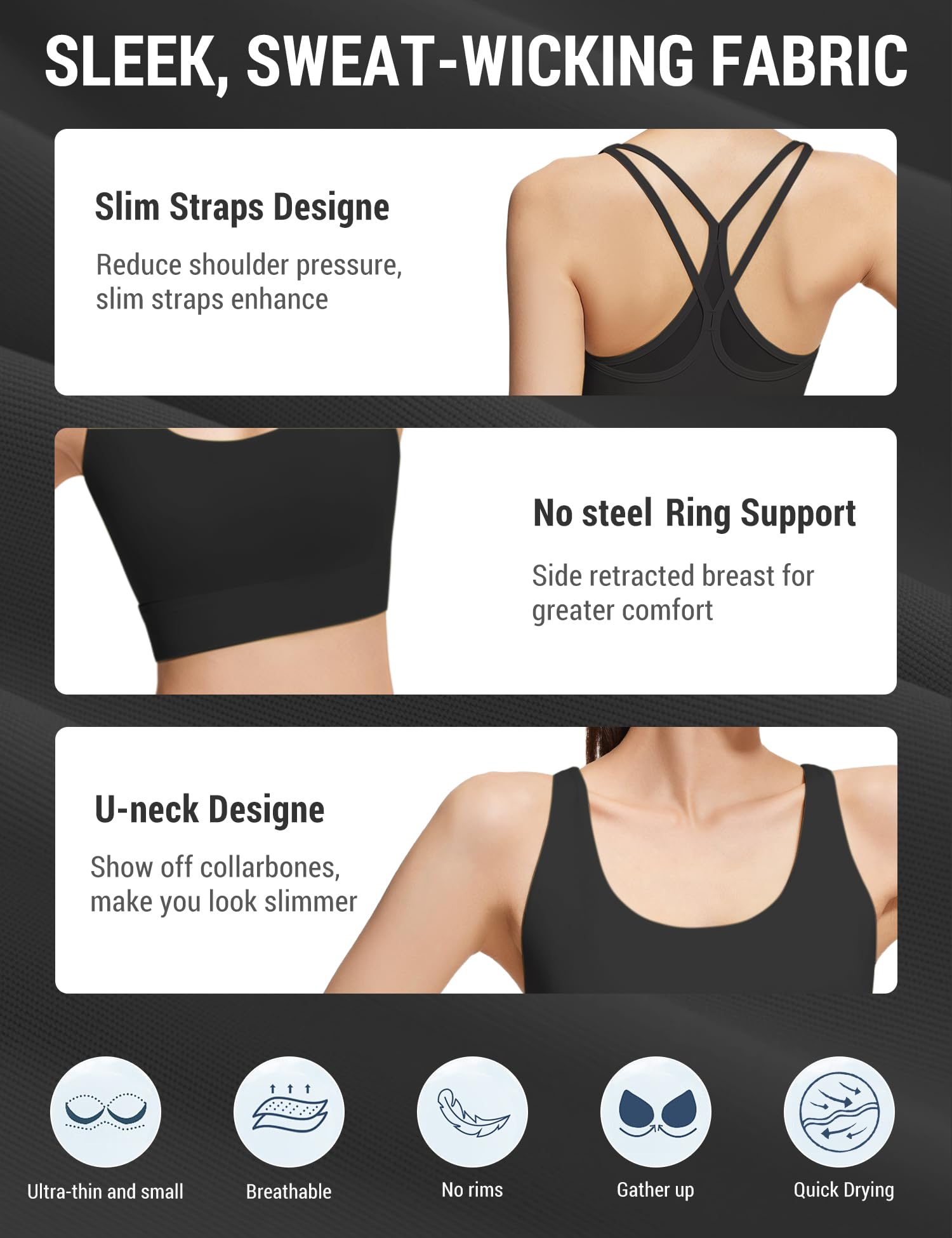 Venzina Women's High Support Sports Bra for Running and Gym with Criss Cross Back | Black Mesh Workout Top