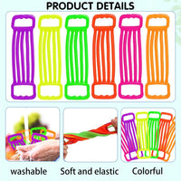 PATPAT® 6Pcs Kids Hand Strength Trainer Puller Stretchy Fidget Toy for Kids Color Autistic Calming Down Toy for Relief Anxiety Pocket Elastic Resistance Bands Gift Toy for Kids 3-8 Years Old