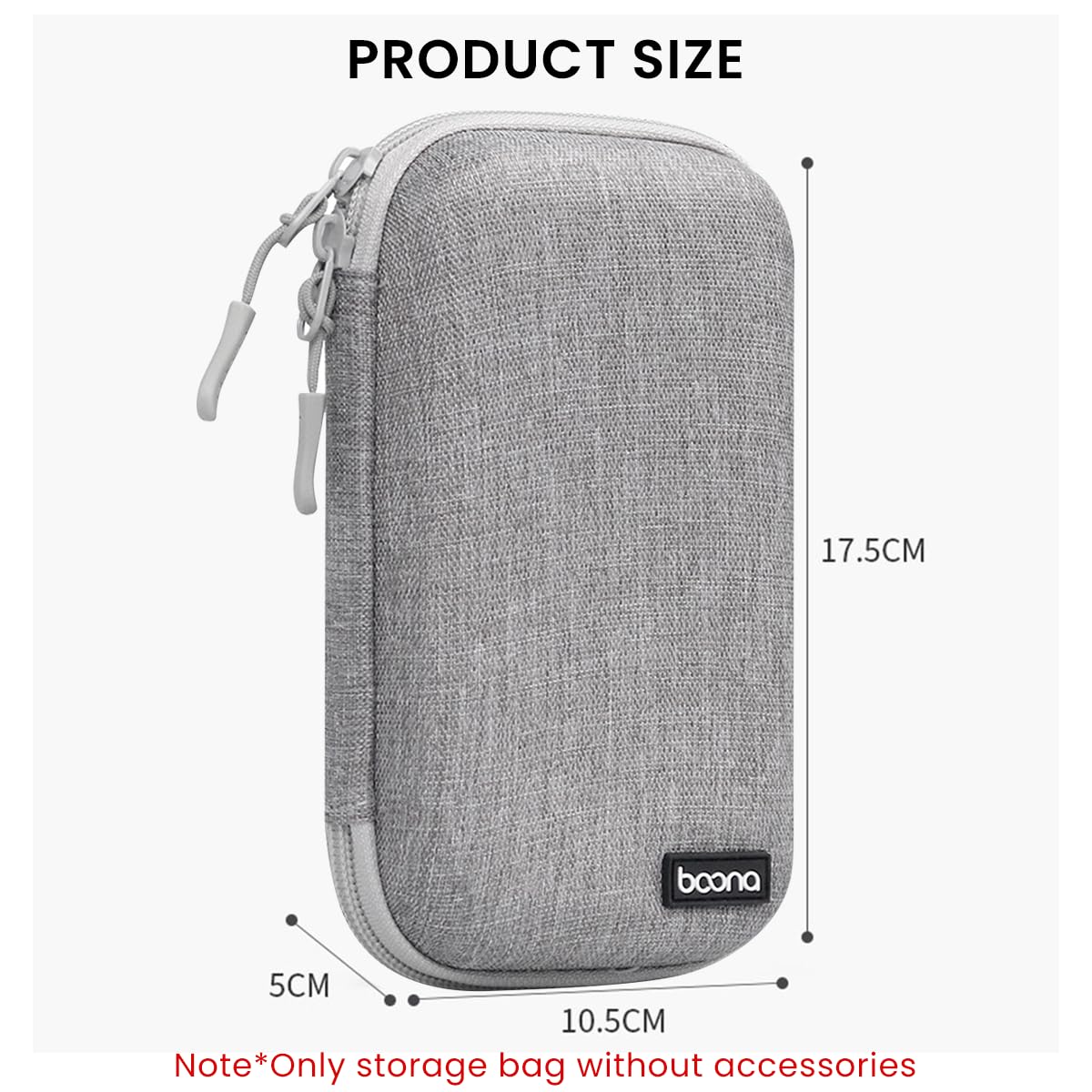 Zeitel Carrying Case for 2.5 Inch Hard Drives with Soft EVA Lining and Mesh Pocket | Grey Travel Organizer