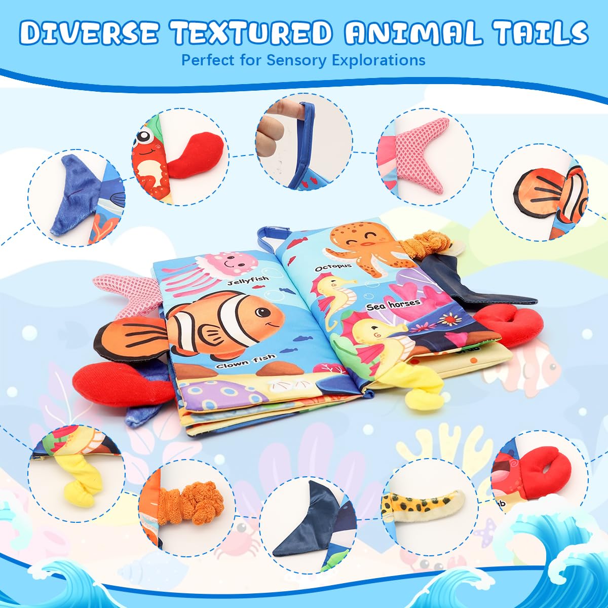 SNOWIE SOFT Baby Cloth Books for Early Learning with Crinkle Sound | BPA-Free Fabric for 0–12 Months