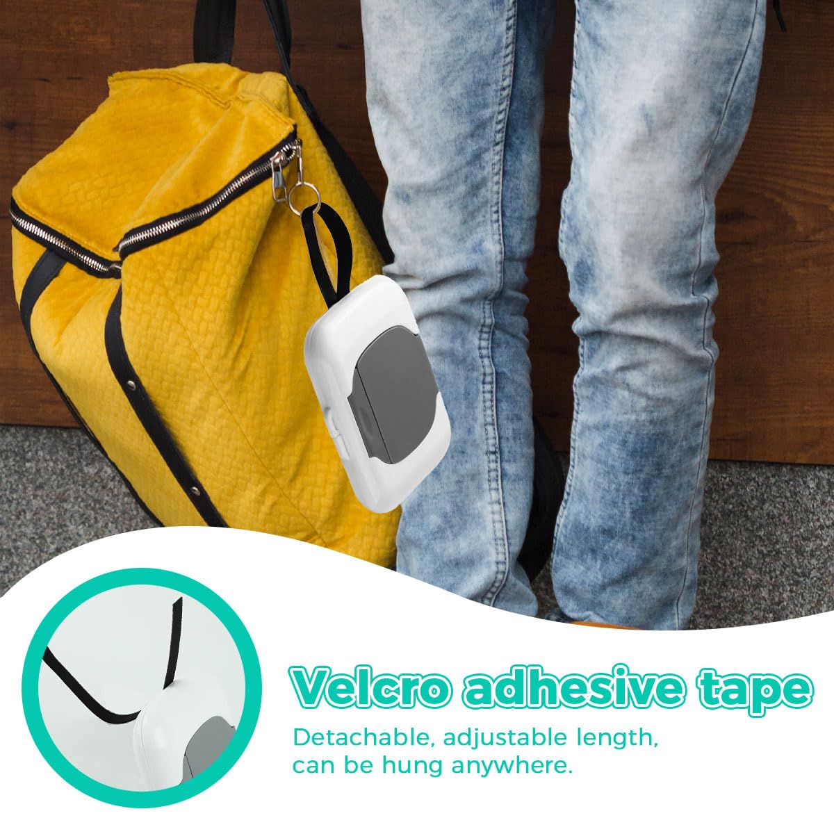 SNOWIE SOFT Travel Wipe Holder for Baby and Outdoor Use with Secure Lid and Lanyard | 16.5x13x3cm Refillable PP Box in Grey