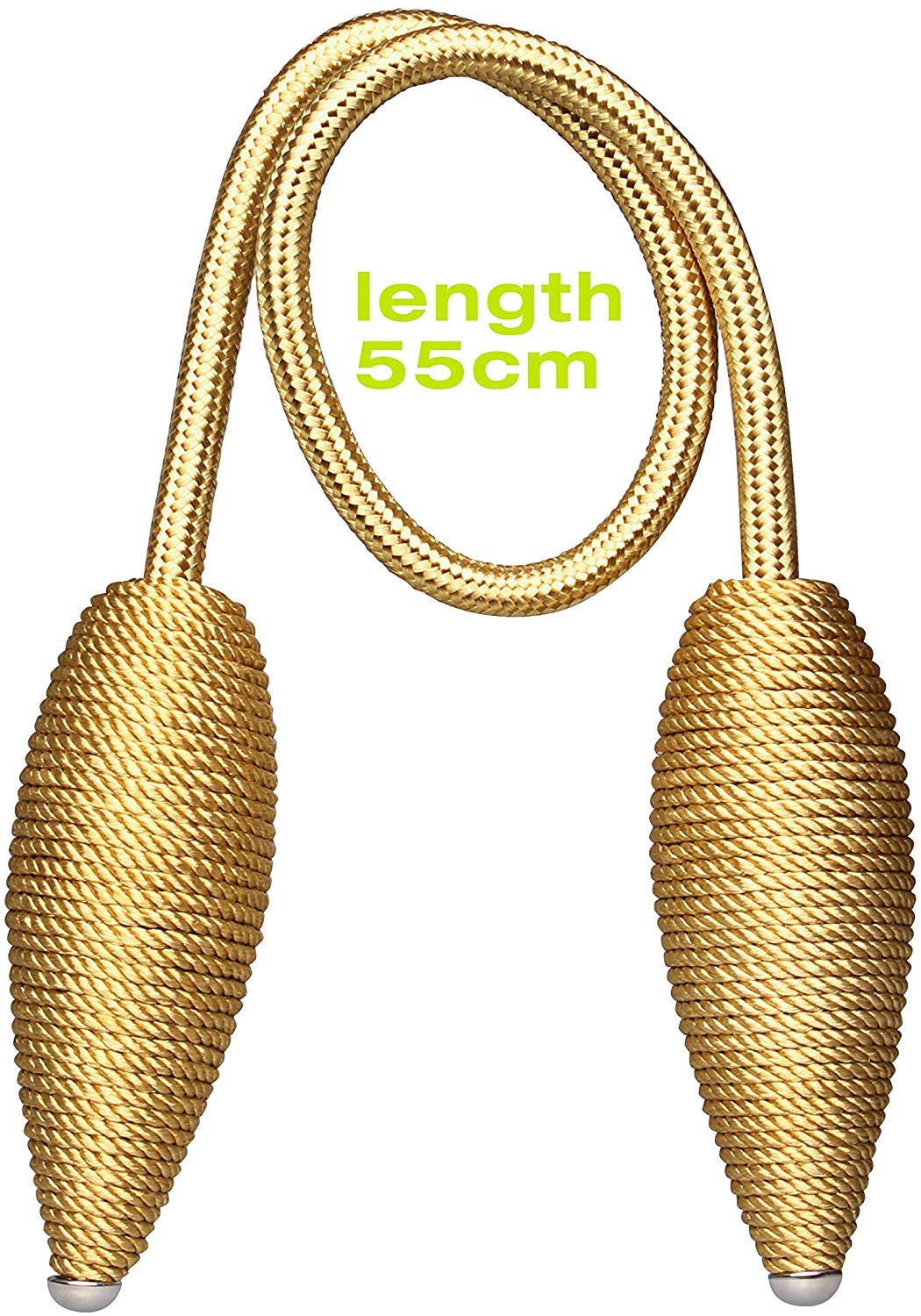 HASTHIP Curtain Tiebacks for Blackout Curtains with Strong Magnetic Hold 48cm Rope | Gold Decorative Drape Holders Pack of 2