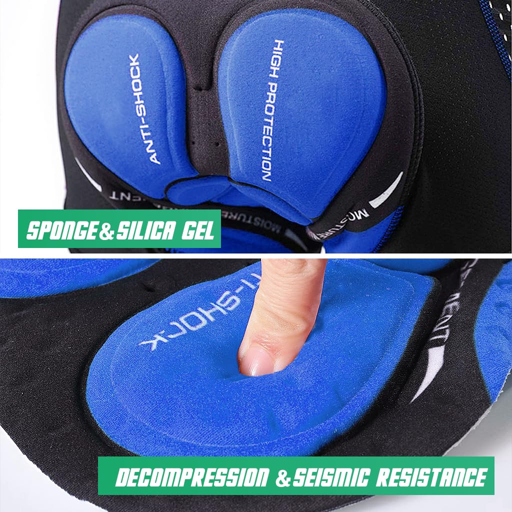 PROBEROS Men's Cycling Shorts for Long Rides with 3D Gel Foam Padding and Silicone Grip | Breathable Quick Dry Nylon Spandex