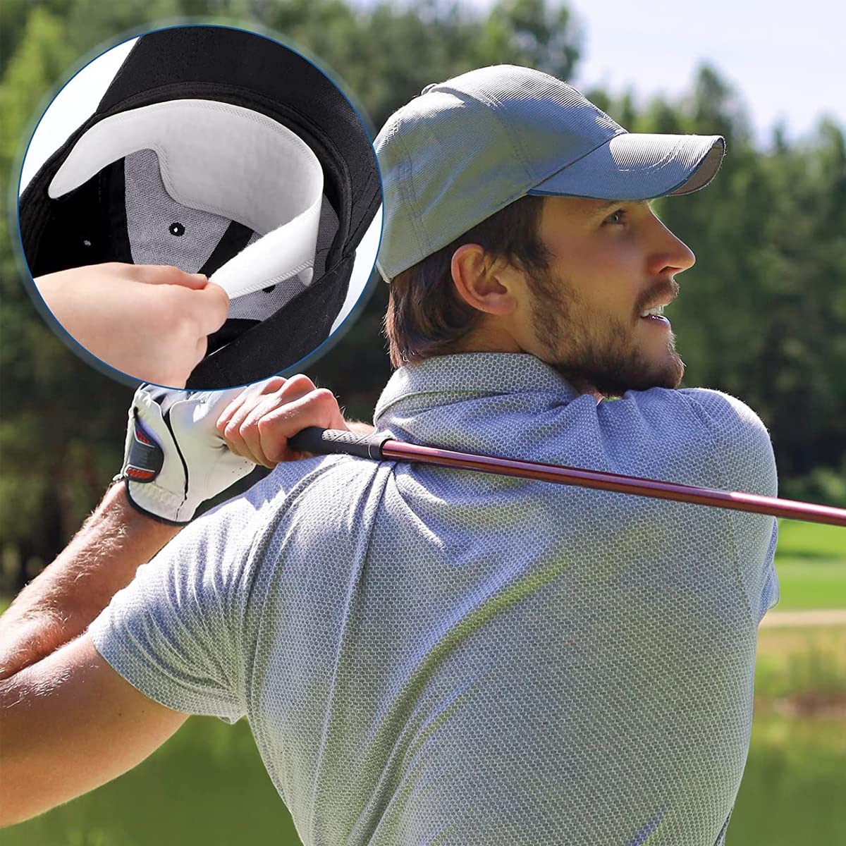 HANNEA Collar Neck Liner Sweat Pads for Shirts and Hats featuring Self-Adhesive Design | 20pcs 25×7.8cm Breathable Non-Woven Material