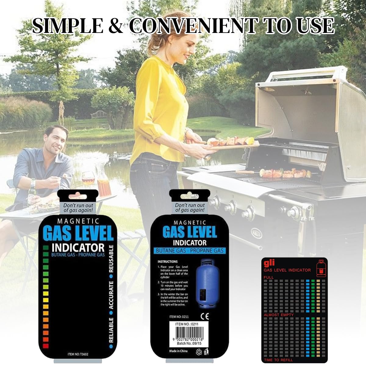 Serplex Propane Tank Gas Level Indicator for Home and Outdoor Use | Set of 2 Reusable Gauges