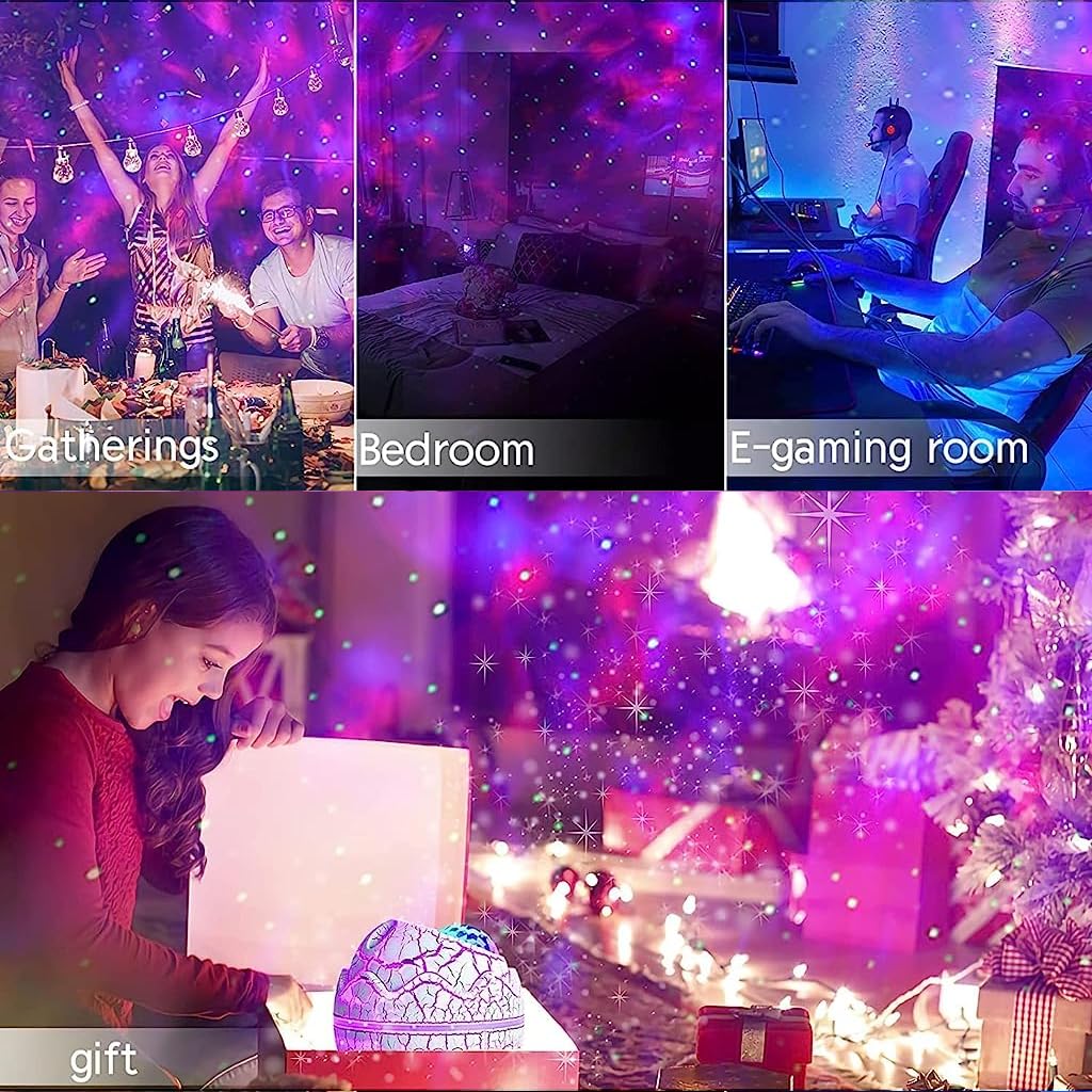 ELEPHANTBOAT Star Projector Light with Bluetooth Speaker and 19 White Noise | Remote Timer