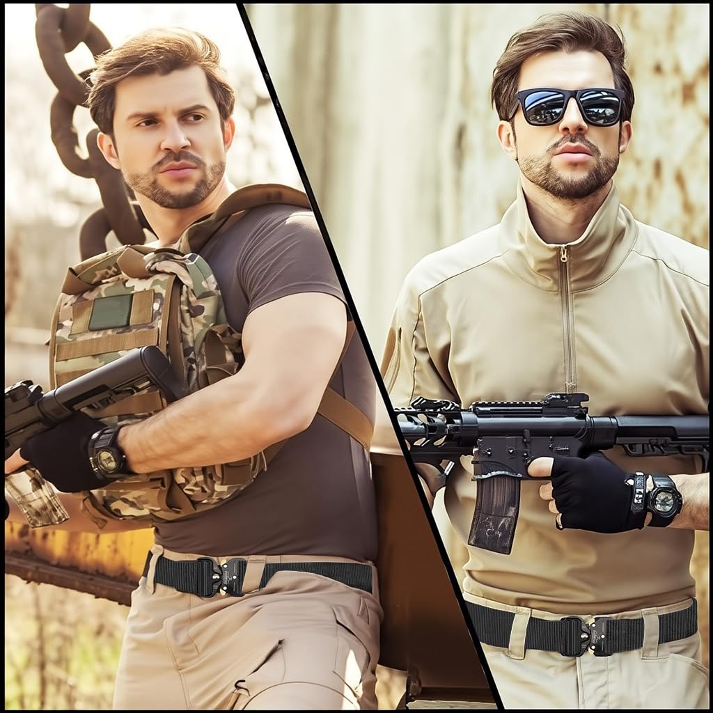 Proberos Tactical Belt for Men featuring Quick Release Metal Buckle and 125cm Nylon Strap