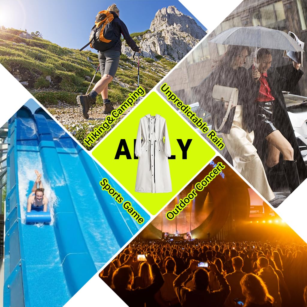 PALAY Women Raincoat for Outdoor Riding with Wide Brim Hood and Detachable Clear Face Cover