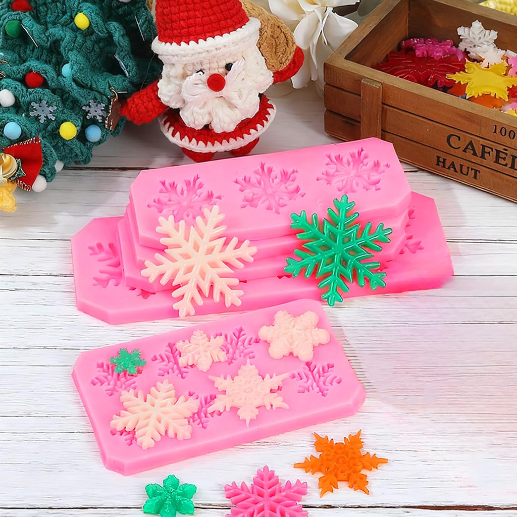 Supvox Snowflake Chocolate Molds for Christmas Baking with 5 Designs | Food Grade Silicone