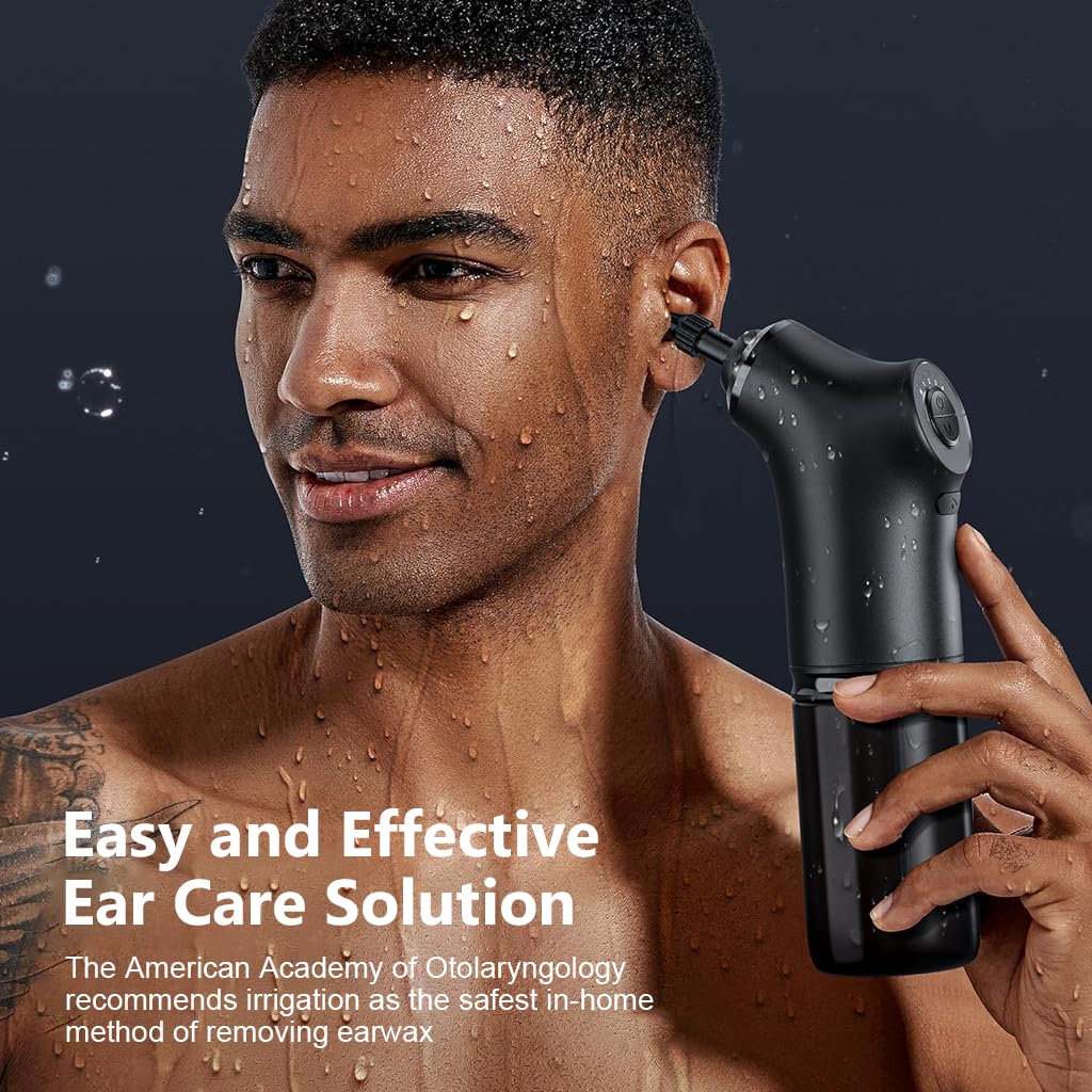 HANNEA Electric Ear Wax Removal Machine with 200ml Water Tank and 4 Modes | Safe for Adults & Kids