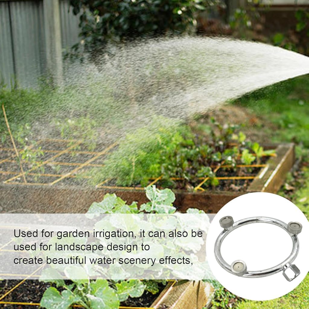 HASTHIP® Metal Garden Sprayer Nozzle Multi-Porous Spray Pump Outdoor Water For Plants Stainless Steel Atomizing Ring High-Pressure Multi Head Grass 2PCS