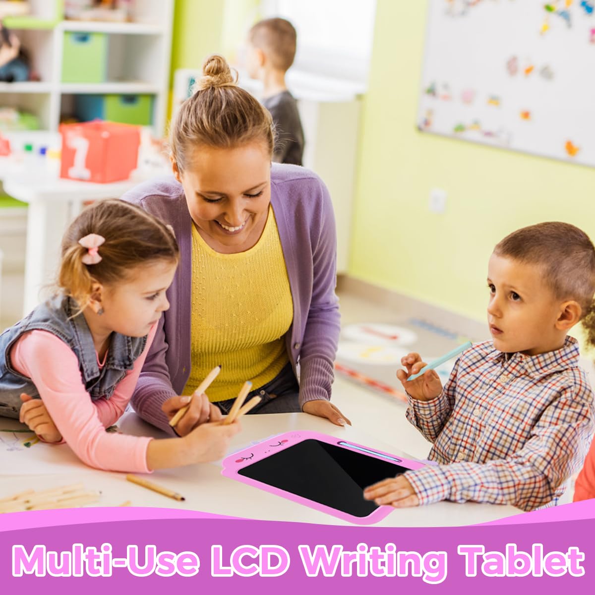 PATPAT LCD Writing Tablet for Kids featuring One Button Clear | 7.8x10.7 in Pink Pad
