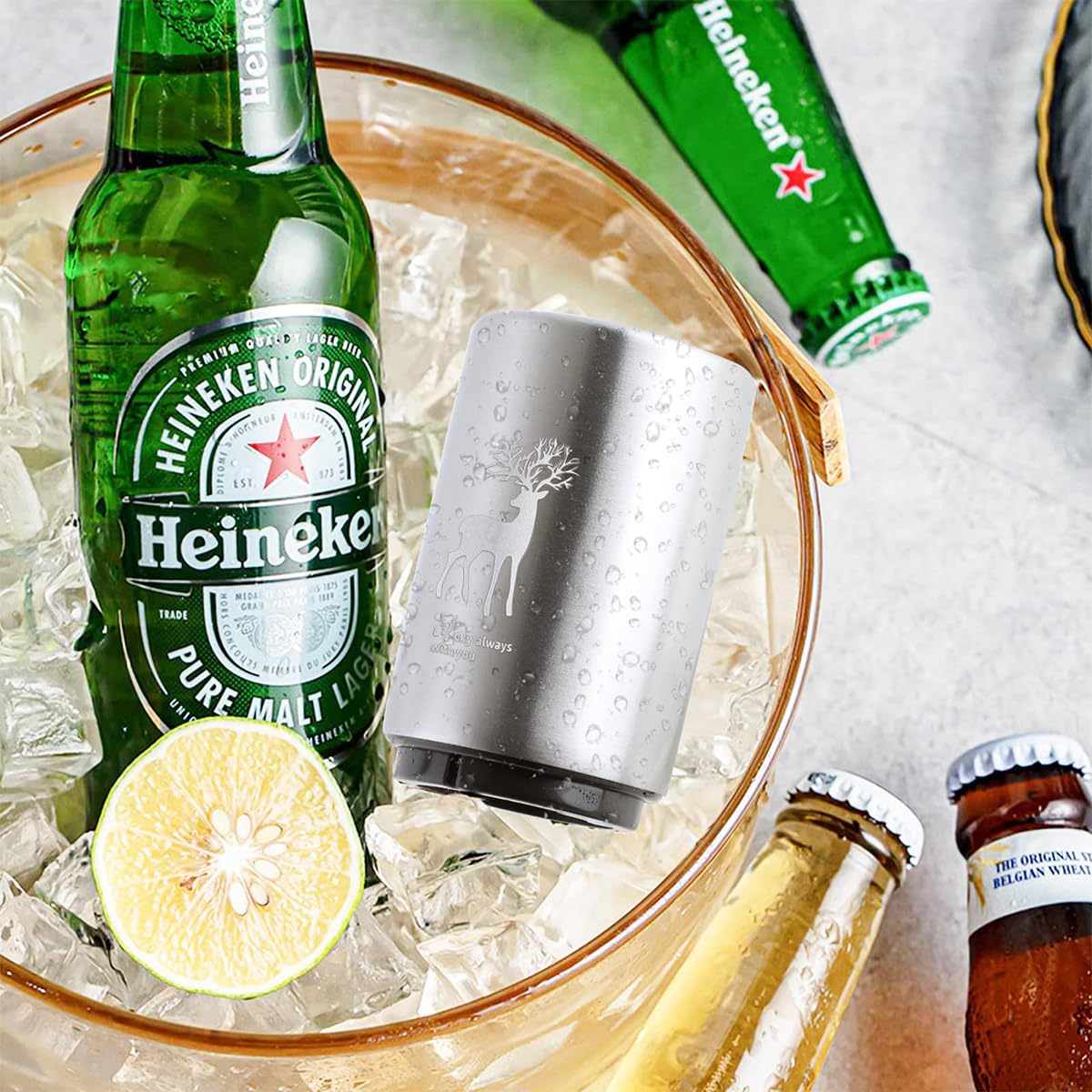 Supvox Automatic Bottle Opener featuring Push Down Mechanism and Stainless Steel Design | Gift for Beer Lovers