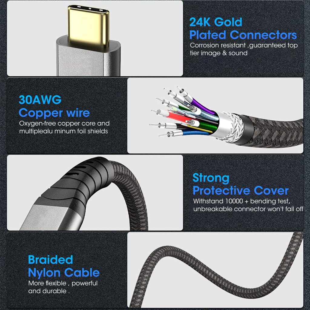 Verilux® Type C Extension Cable, 3.3Ft (Gen2/10Gbps) USB 3.1 USB C Male to Female Extender Cable, 100W 20V/5A Fast Charging Cable, 4K video Output, USB C to USB C Charger Cable for Laptop, PC, Macbook