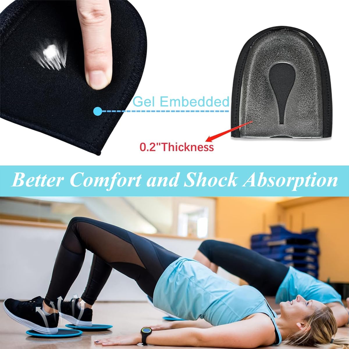 HANNEA Heel Protectors for Plantar Fasciitis Pain Relief with Silicone Cushion Pads | 1 Pair