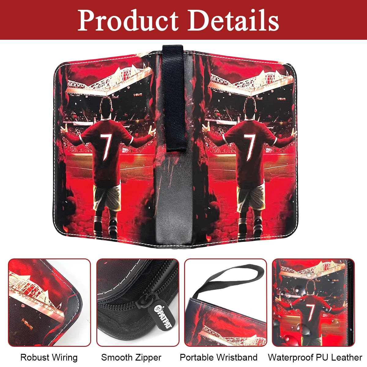 PATPAT Soccer Card Binder for Collectible Cards with 400 Pockets and Zipper Closure | Waterproof PU Cover