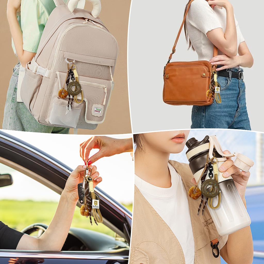 PALAY Bag Charm for Handbags featuring PU Doughnut Pendants and Carabiner Clip | Gift for Women