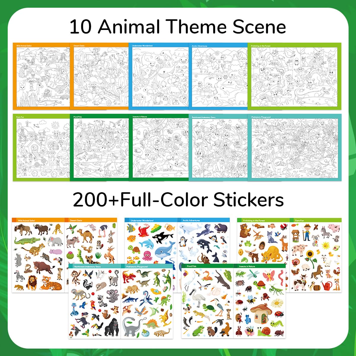 PATPAT Cartoon Jungle Animal Sticker Book for Kids with Seek and Find Pages | Educational Fun
