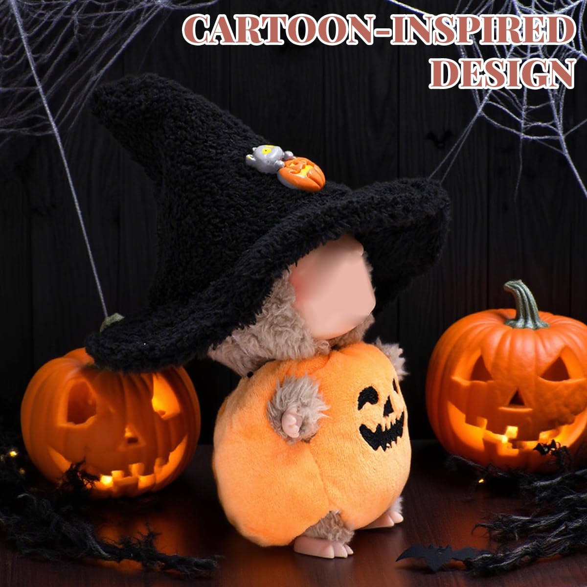 PATPAT Halloween Wizard Pumpkin Jumpsuit for 4'' and 6'' Collectible Dolls with Hat | Festive Display Outfit