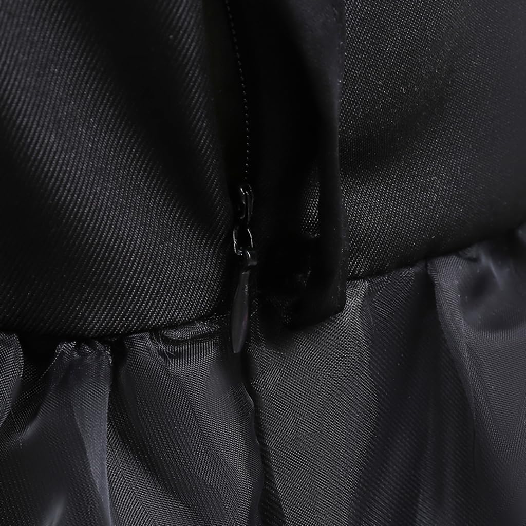 Venzina Wednesday Adams Dress Costume for Girls with Socks Necklace & Earrings | Black Party Cosplay Set for Kids 3–5 Years