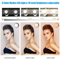 Verilux® Makeup Lights for Mirror with Dimmable 3 Color Modes, Mirror Light for Dressing Table Hollywood Lights Adjustable Brightness Vanity Lights(10 Bulbs, Mirror Not Include)