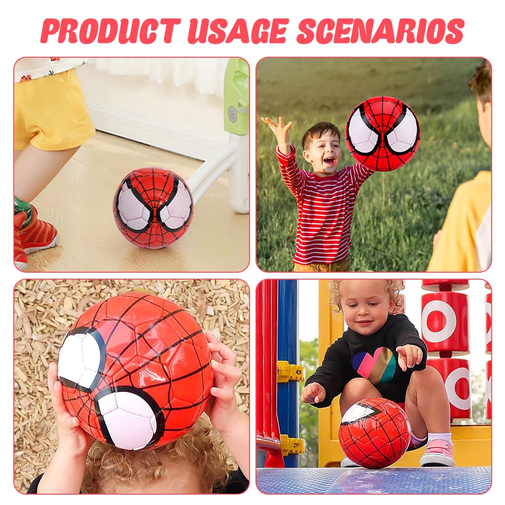 Proberos Kids Soccer Ball for Outdoor Play featuring Spiderman Design and 15cm PVC Toy | Ideal Gift for 4–8 Year Olds
