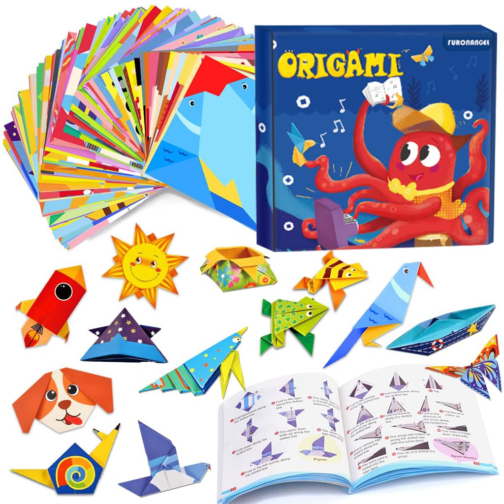 Zibuyu Origami Paper for DIY Crafts featuring 108 double side cartoon sheets 5.5 in square | ideal for kids and beginners