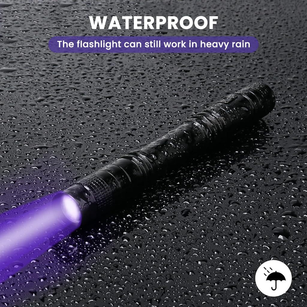 ELEPHANTBOAT UV Pen Light for Pet Urine and Scorpion Detection featuring 395nm Beam | Waterproof Aluminum Alloy Flashlight