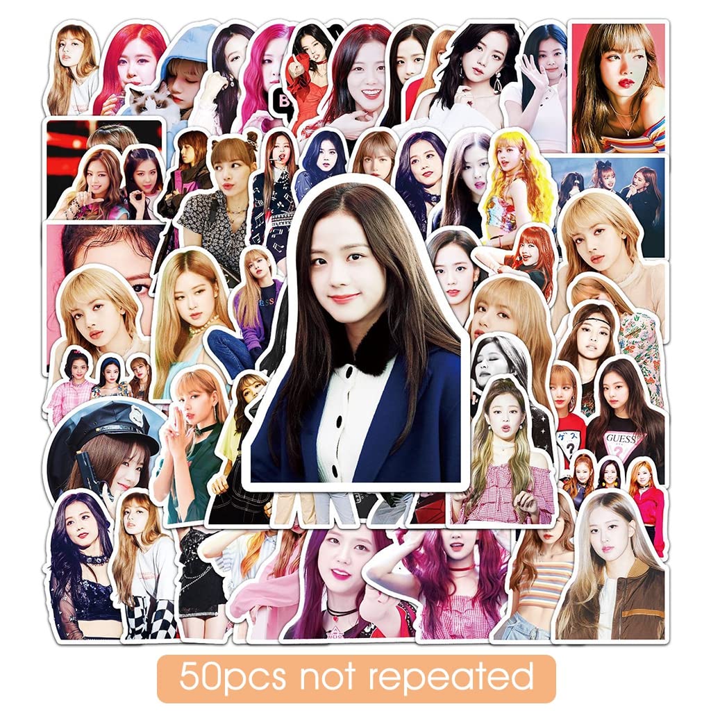 HASTHIP BLACKPINK Stickers for Laptop and Scrapbook featuring 52 pcs PVC Waterproof Set