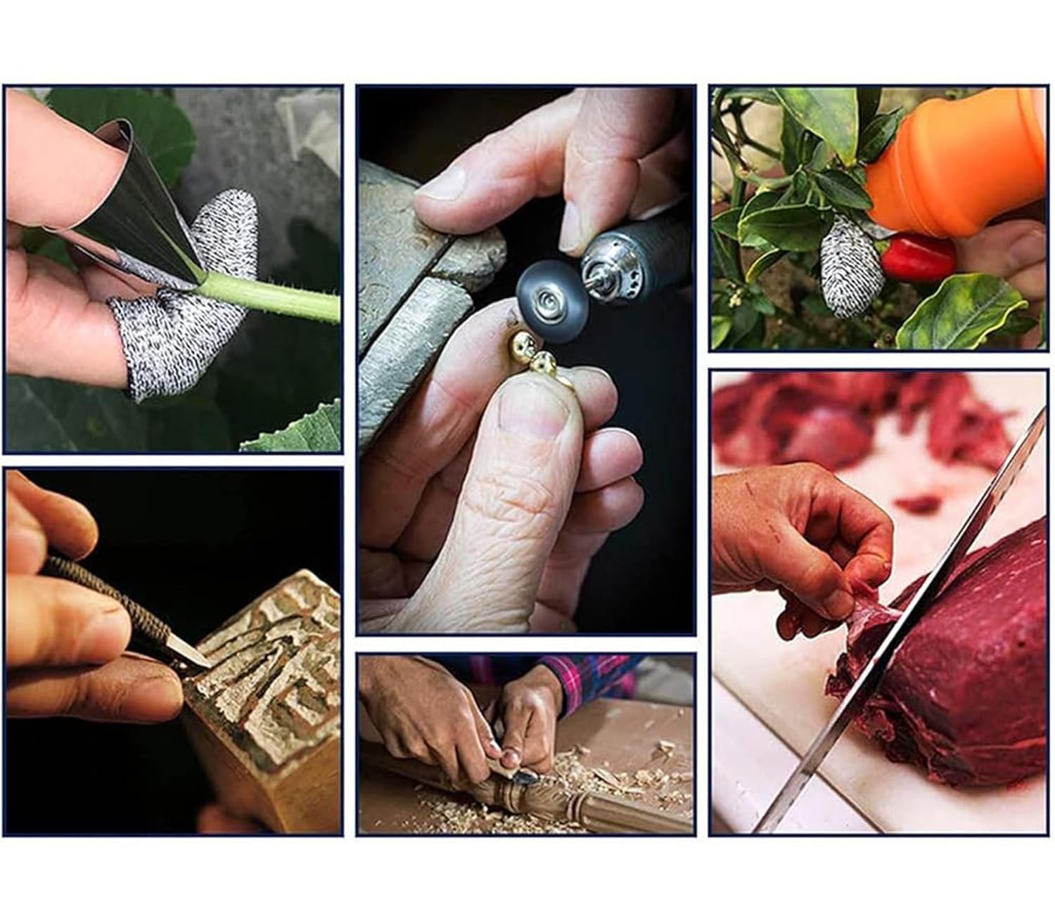 Supvox Gardening Finger Cots 10pcs for Pruning and Planting with Cut Resistant HPPE Sleeves