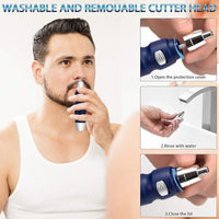 PALAY® Cordless Nose Trimmer For Men Women Professional Nose And Ear Hair Trimmer Stainless Steel Blade Safe and Painless Energy Saving and Silent, Nose Trimmer Men IPX7 Waterproof (without battery)