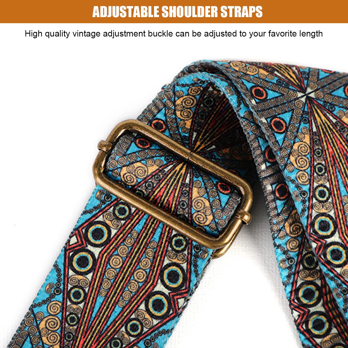 PALAY Shoulder Strap for Bag Adjustable 30–57 in with Metal Buckle & Geometric Print | Nylon Crossbody Replacement