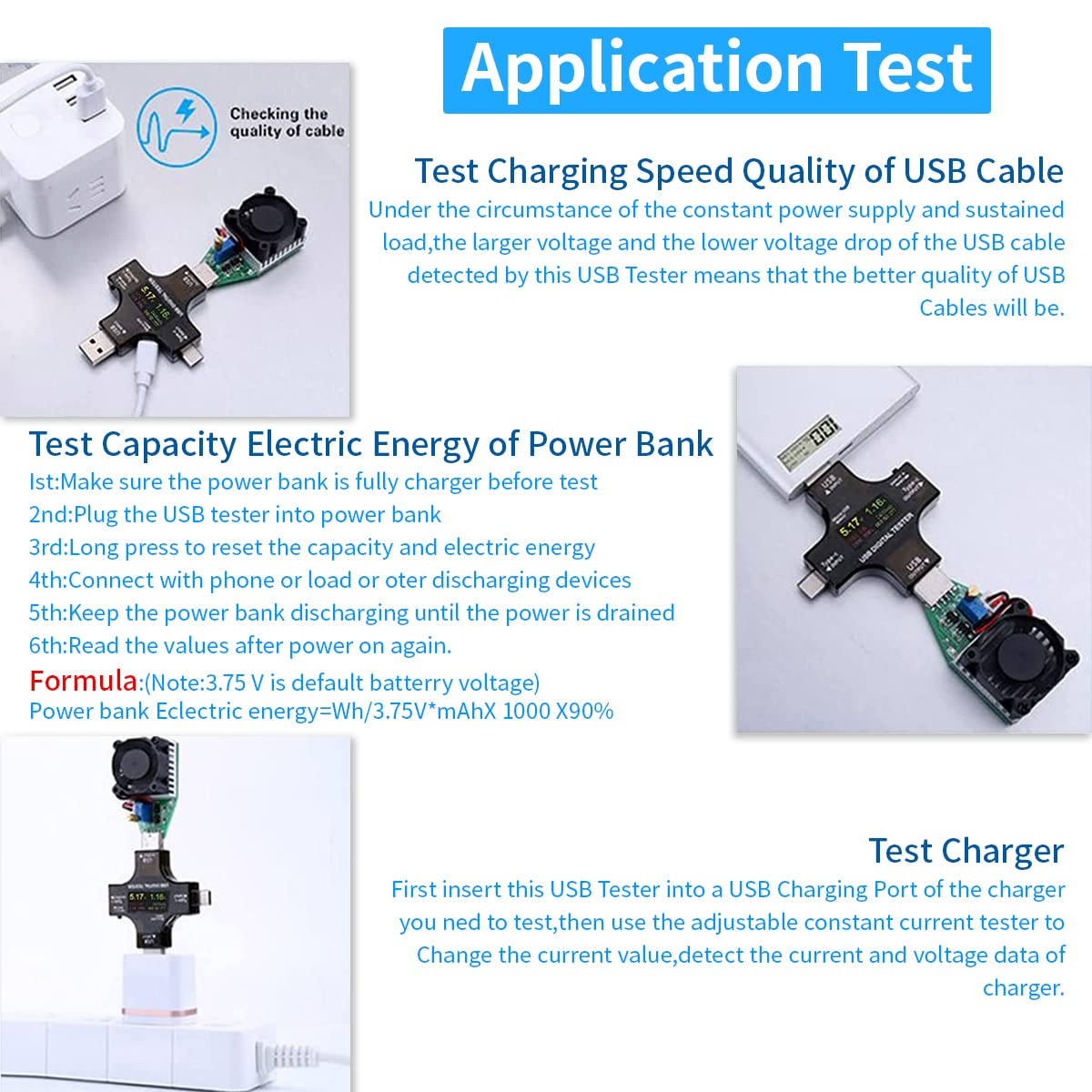 Zeitel Type C USB Voltmeter for Charger and Power Bank Testing with LCD Display 3.6‑30V