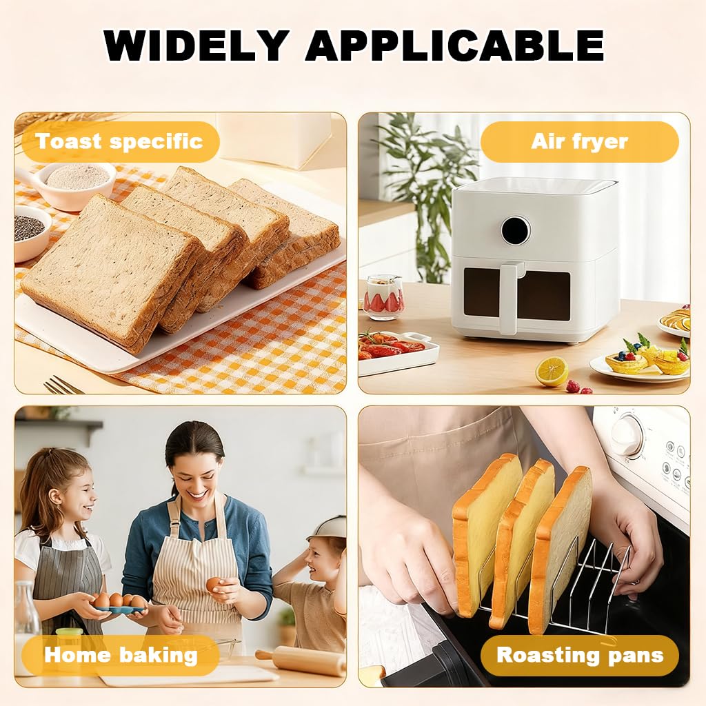 Supvox Air Fryer Toast Rack with 8 Slots for Even Toasting and 13.5×9×5 cm Stainless Steel Build