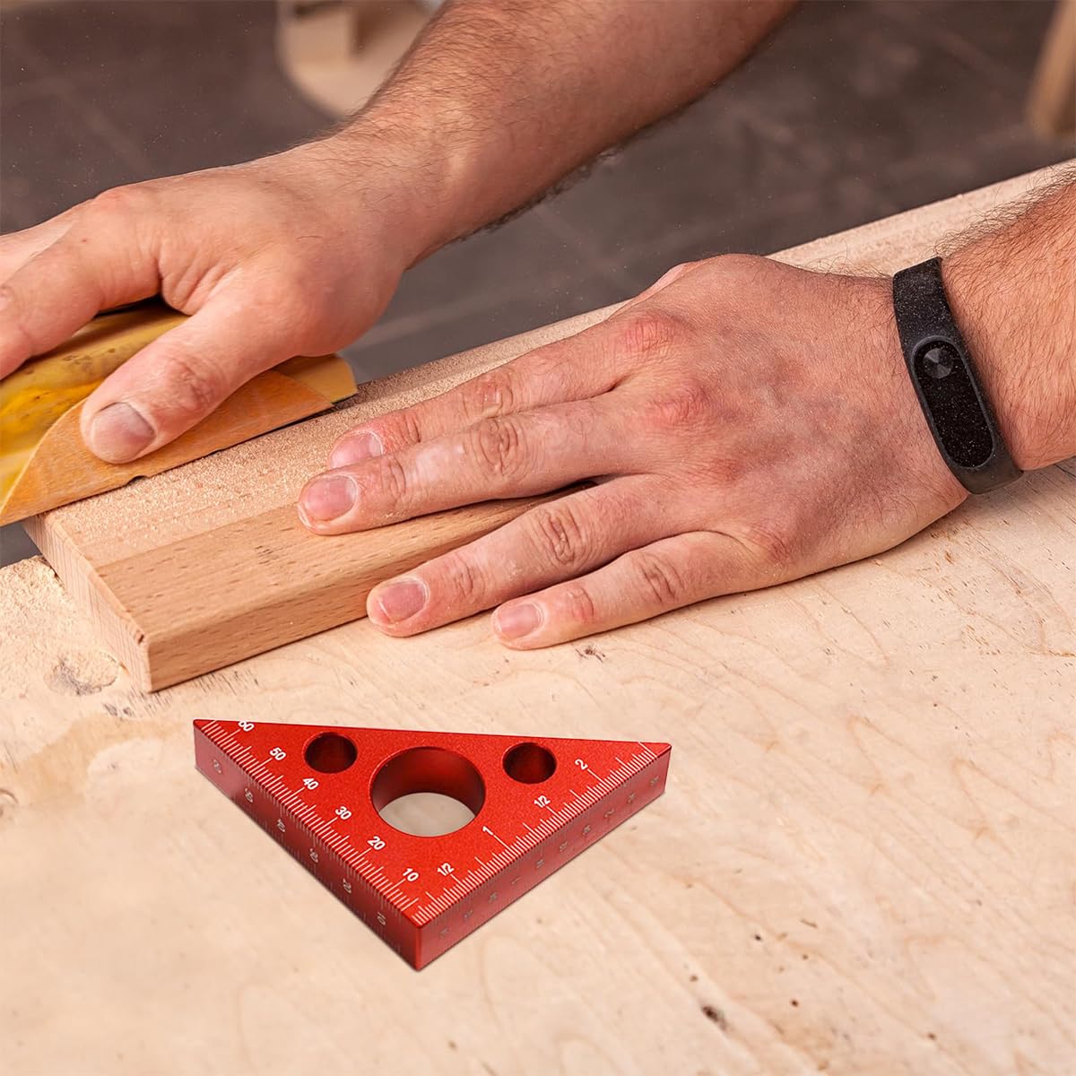 Serplex Triangle Architect Scale Ruler for Woodwork with 45° and 90° Guides | Aluminum Alloy 2.56 in