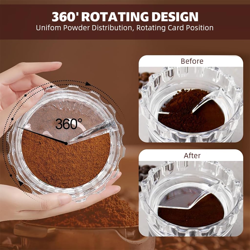 Supvox Coffee Powder Distributor for Moka Pot 2.56 in Featuring Clear Crown Handle | ABS Leveler