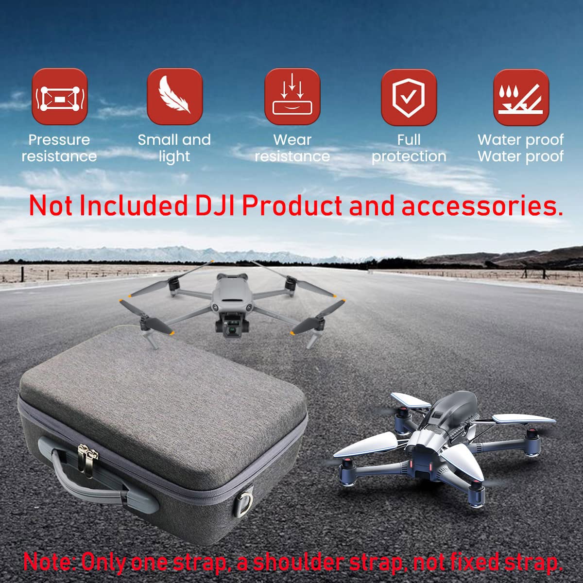 ZORBES Carrying Case for DJI Mini 3 Pro with Hard Shell EVA Interior and Shoulder Strap | Waterproof Travel Storage Bag
