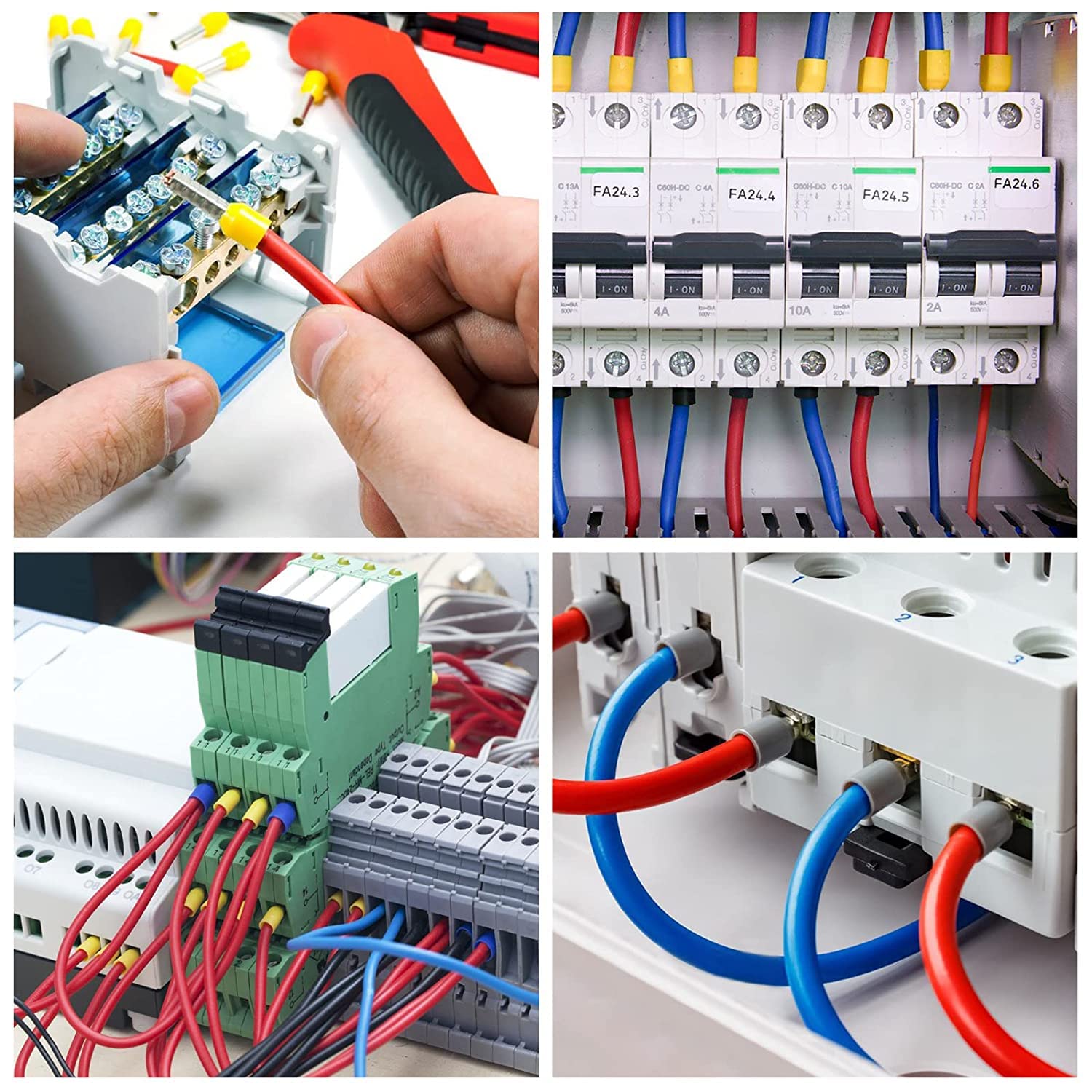 HASTHIP Electronic Wire Ferrules Kit 3600pcs for AWG23‑7 with Copper Crimp Connectors | Insulated Pin End Terminals for Electrical Wiring