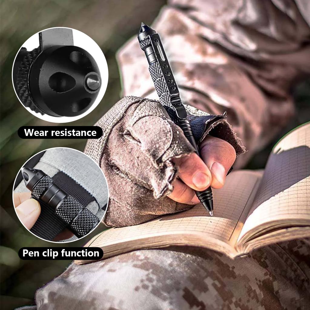 PROBEROS Tactical Pen for Self Defense and Writing featuring 2 in 1 Design | Black 5.9 in