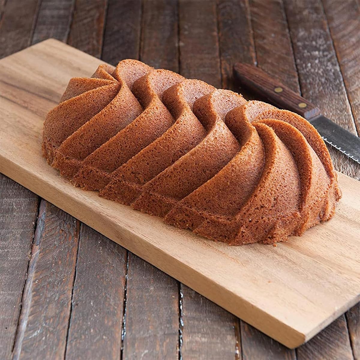 Supvox Silicone Cake Mold for Baking with Ear Handles and Symmetrical Pattern 25.7x15x6.3cm
