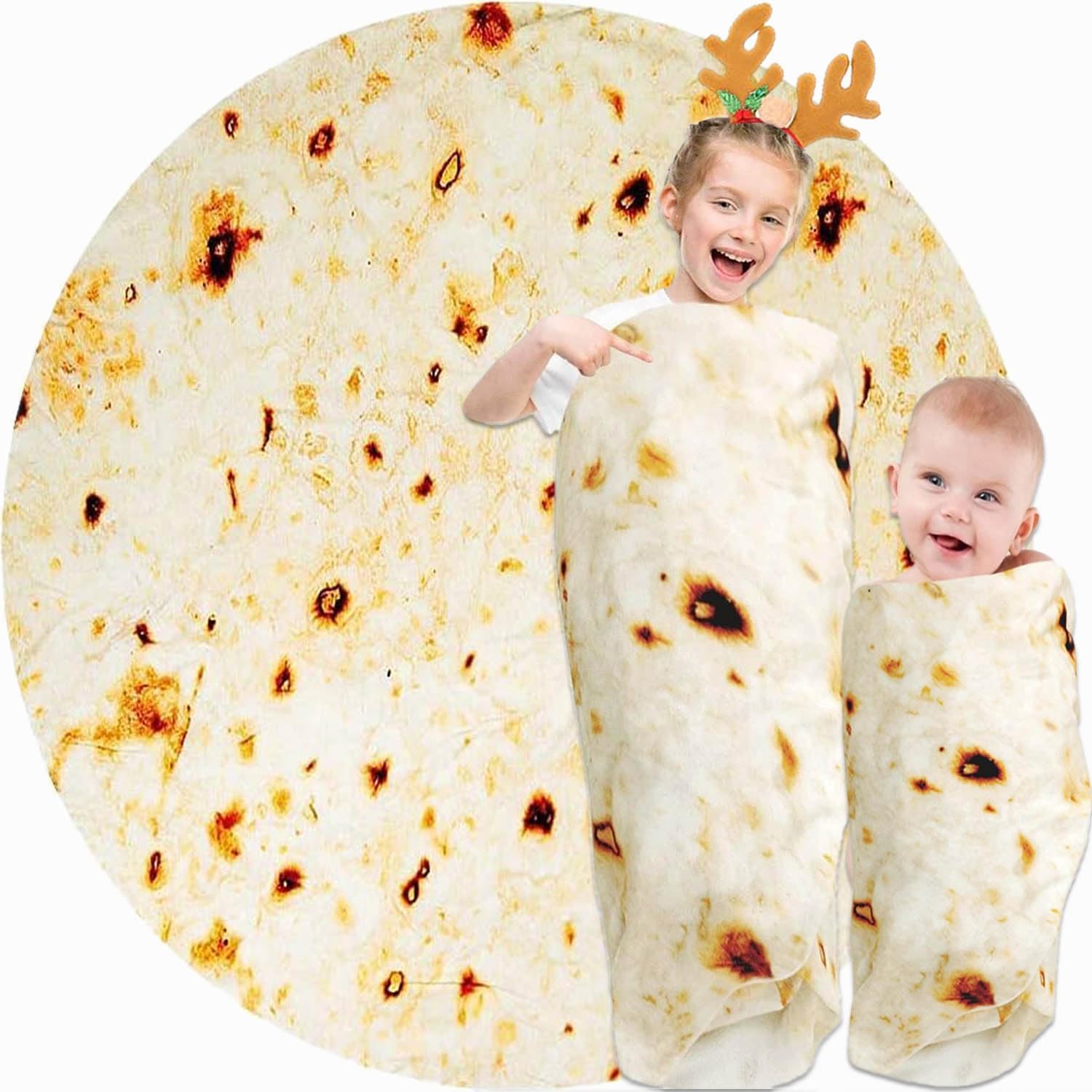 SNOWIE SOFT Tortilla Blanket for Baby Flannel Ultra Skin Friendly Soft Baby Wrapper Blanket Crib Warm Sheet Swaddle Wrap Creative Photography Prop Baby Products for New Born, 100x100cm