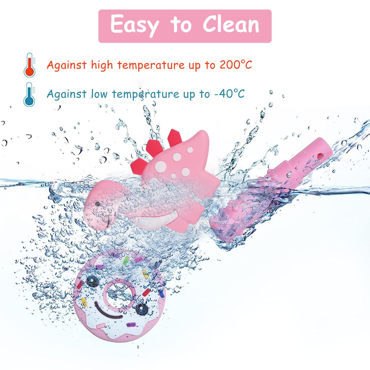 SNOWIE SOFT Baby Chew Toys for Sensory Kids with 4pcs Silicone Teethers & Easy Grip Design
