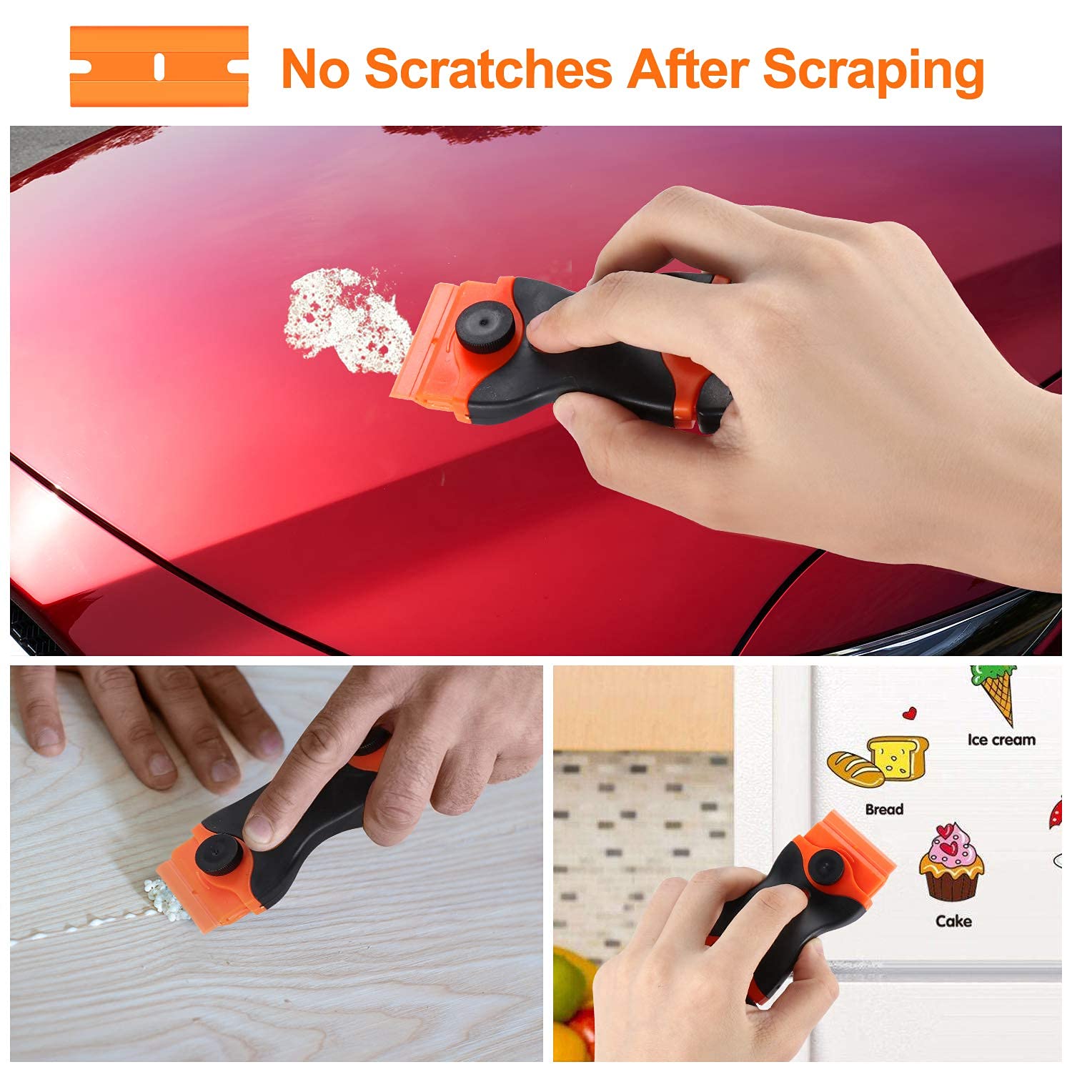 HASTHIP Glue Remover Machine 2 Pack for Stickers and Labels with 2-in-1 Scraper Tool featuring Ergonomic Handle and 20 Blades | Safe Storage Covers
