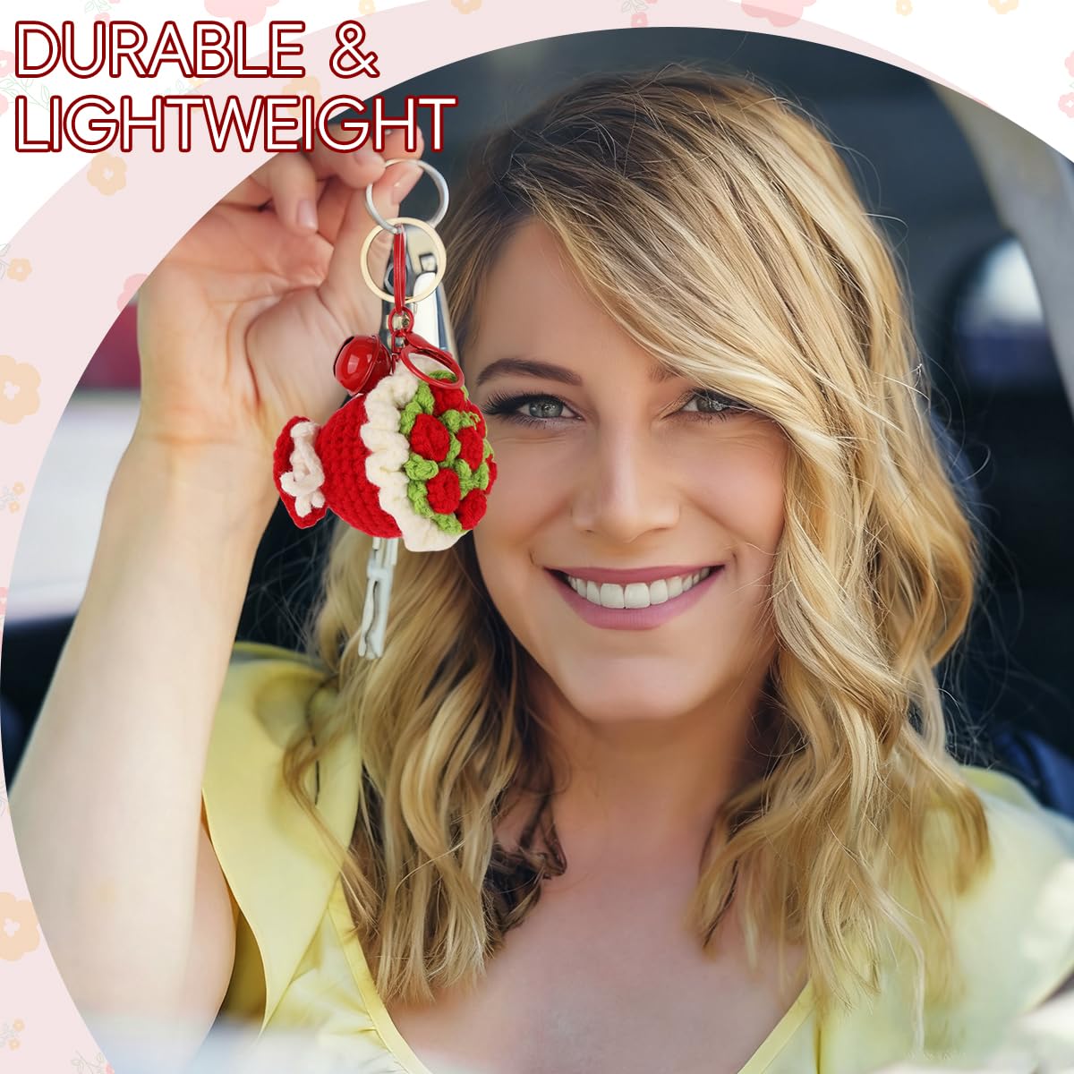 PATPAT Crochet Keychain featuring Handmade Crochet Flowers for Daily Use and Gift Ideas