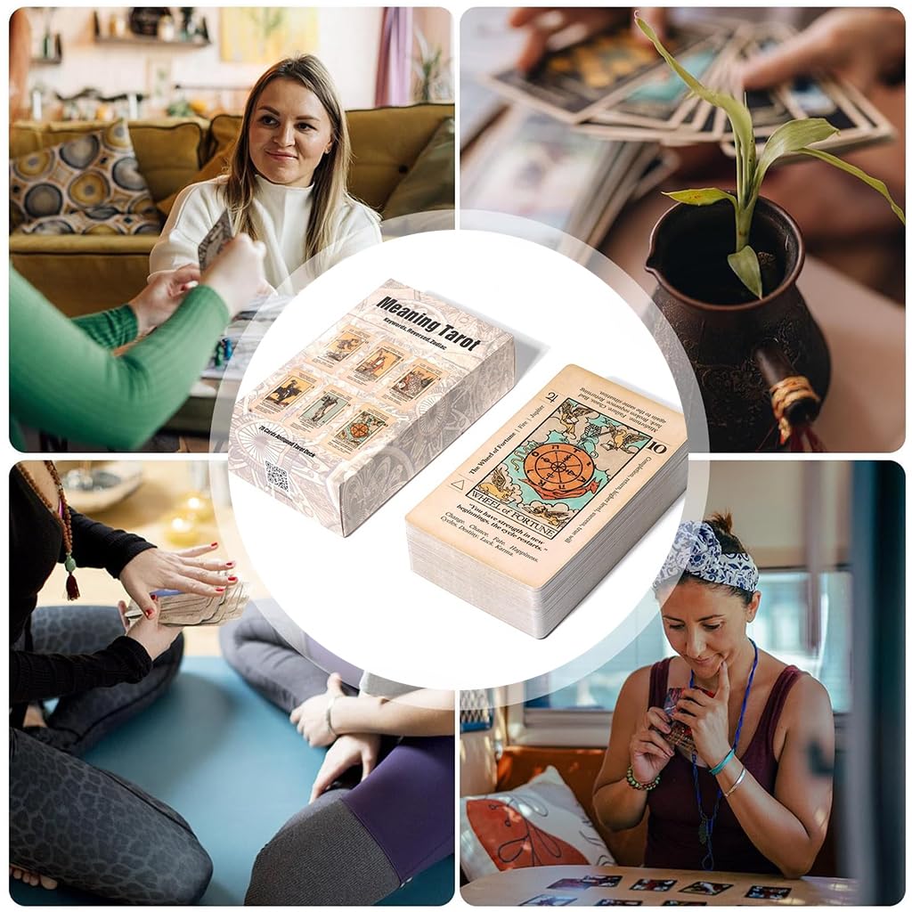 ZIBUYU Tarot Oracle Set for Divination with 78 Mini Cards 10.5×6×2.5 cm | Ideal Gift