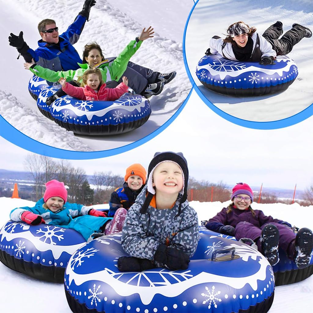 Proberos® Inflatable Snow Tube 47 inches PVC Snow Tubing 0.8mm Thicken Wear Resistant Snow Tube with Handle Mountain Snow Tube for Kids, Adults Winter Portable Outdoor Snow Tube