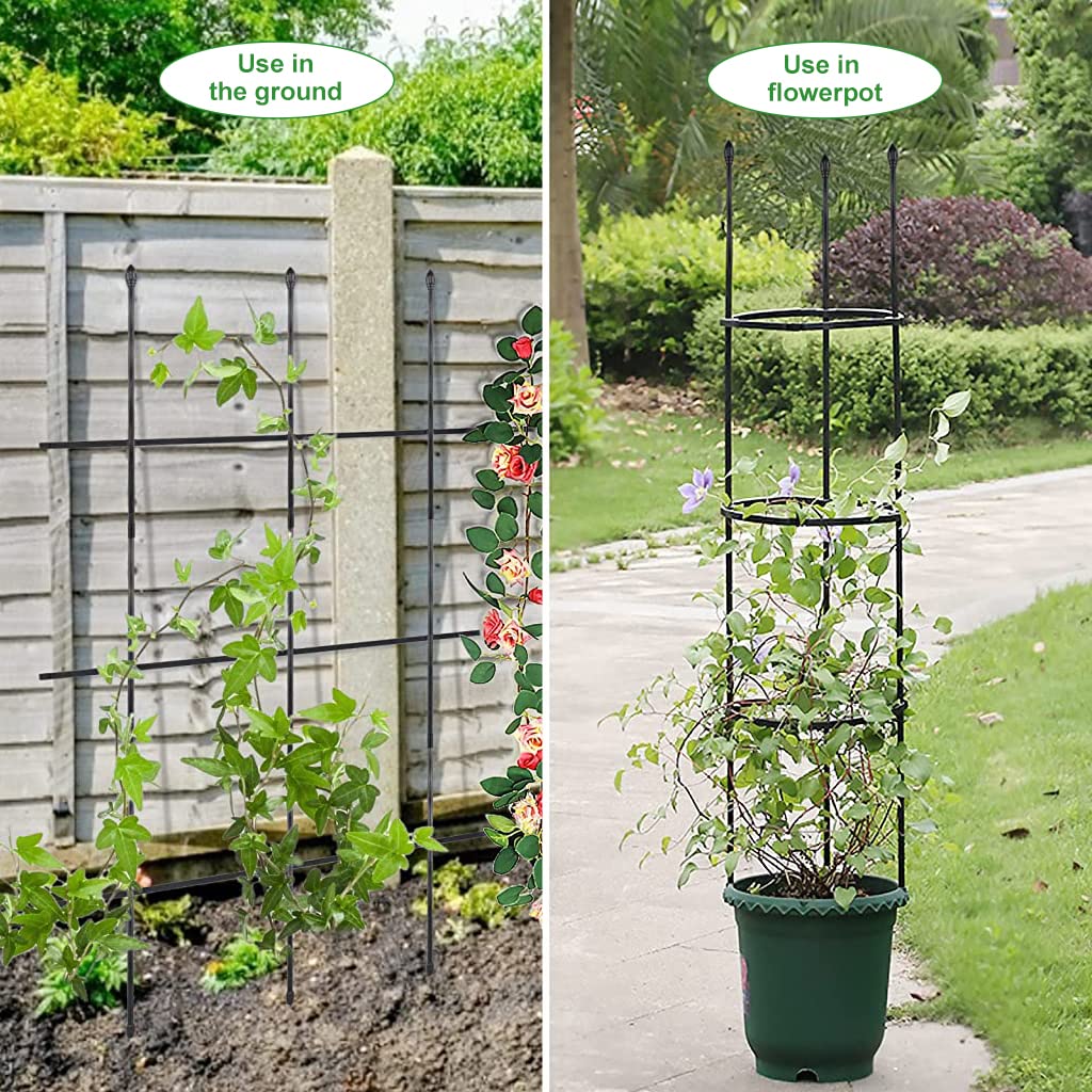 HASTHIP 110*22CM Garden Plant Support Cages Stakes for Vine, Flower, Vegetable, Pot Trellis, Round Climber Plant Support for Home Indoor & Outdoor