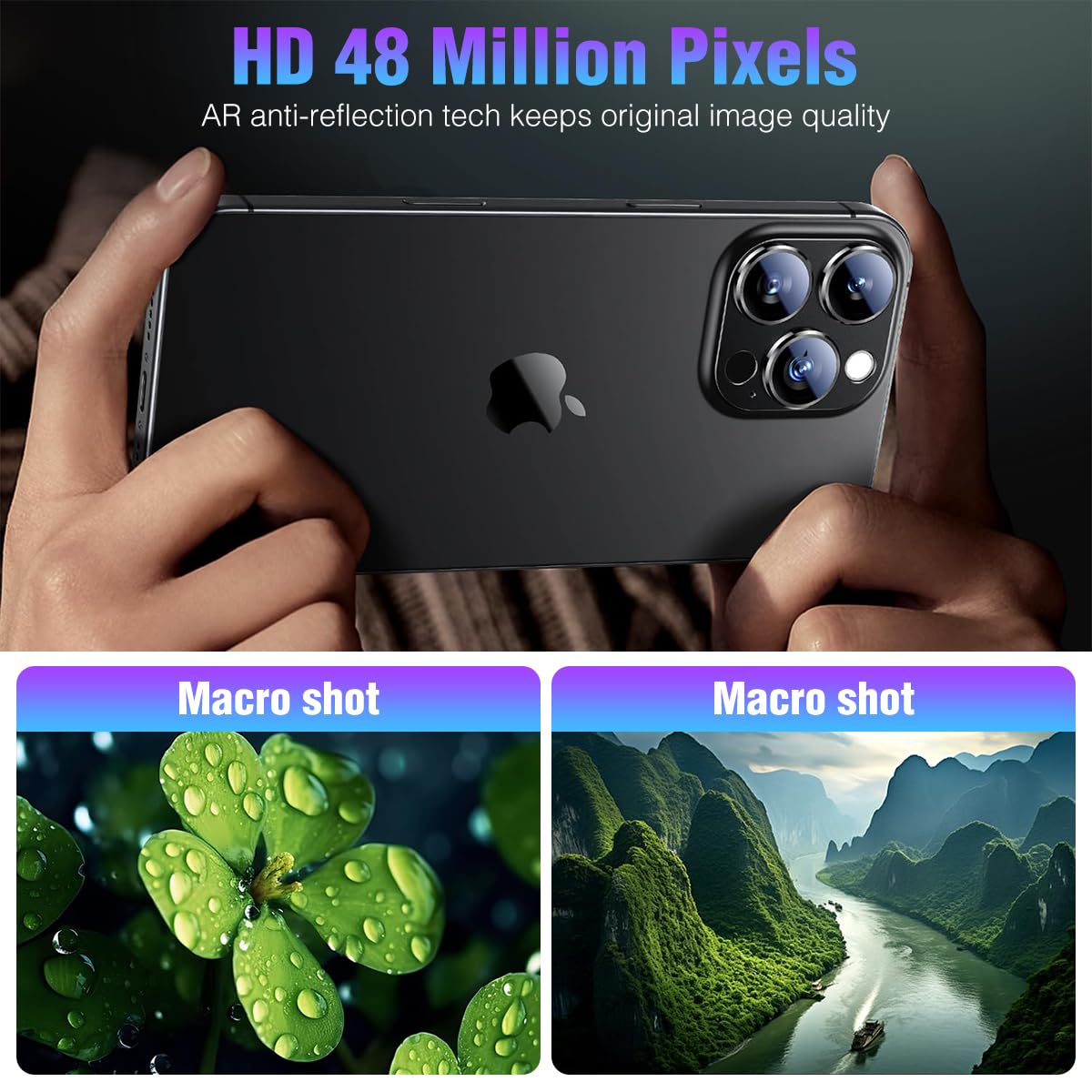 ZORBES Camera Lens Protector for iPhone 16 Pro Max with Full Coverage Aluminum Alloy | Scratch-Proof HD Clarity and Case-Compatible Design