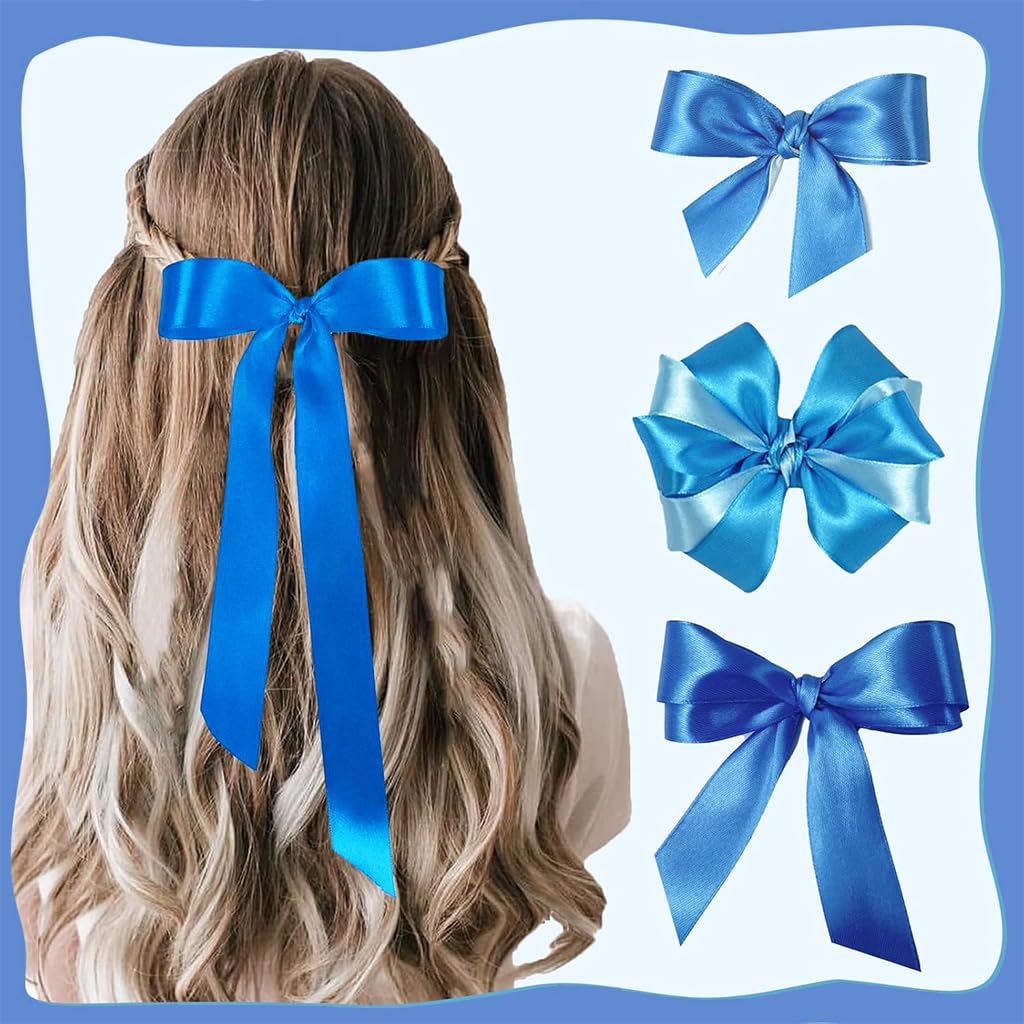 PATPAT Satin Ribbons for Gift Wrapping featuring 6 Blue Shades and 2.5cm×25yd Rolls | DIY Crafts
