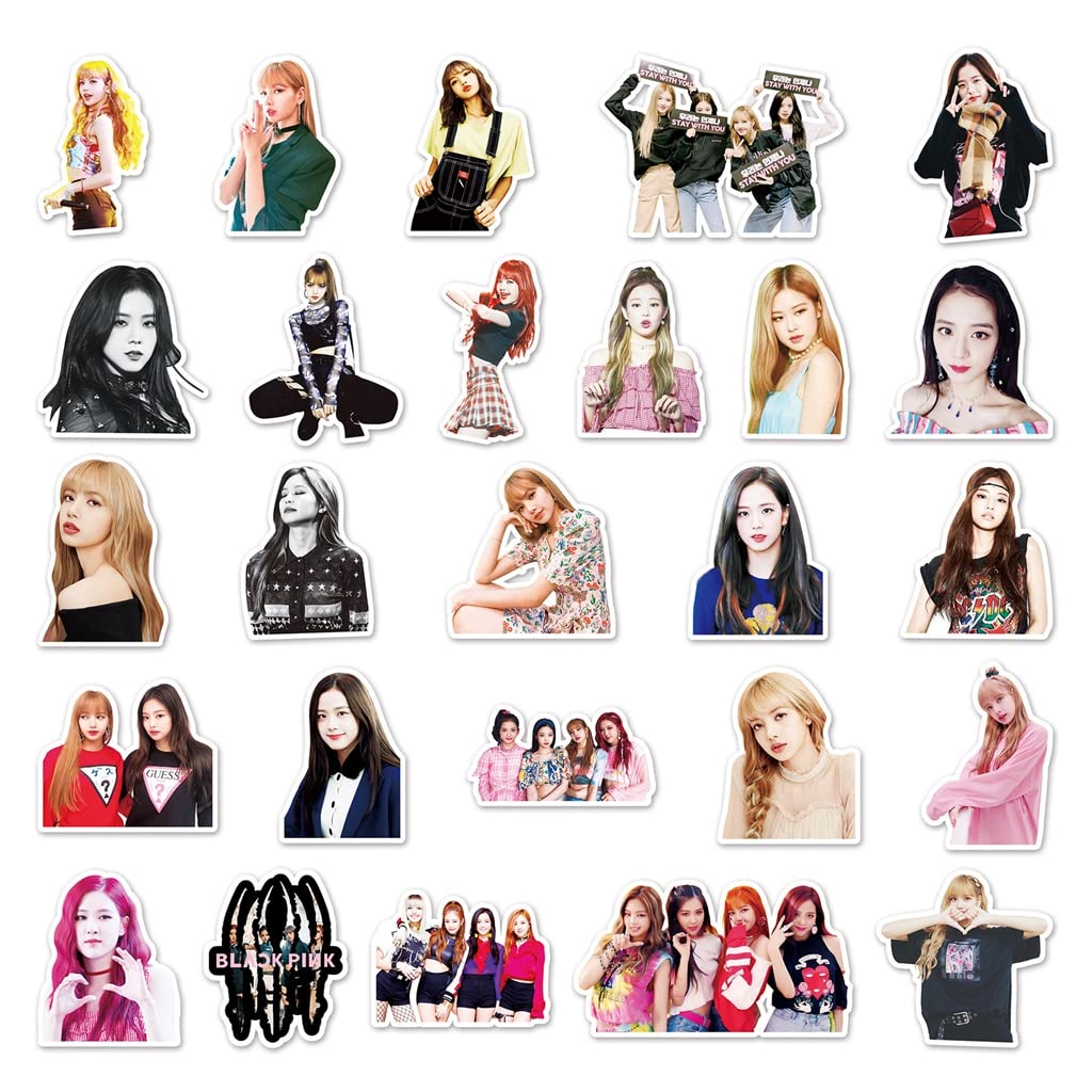 HASTHIP BLACKPINK Stickers for Laptop and Scrapbook featuring 52 pcs PVC Waterproof Set